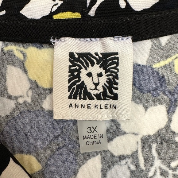 Anne Klein Women's Printed Ity Triple Pleat Top, Size 3XL - Picture 3 of 10